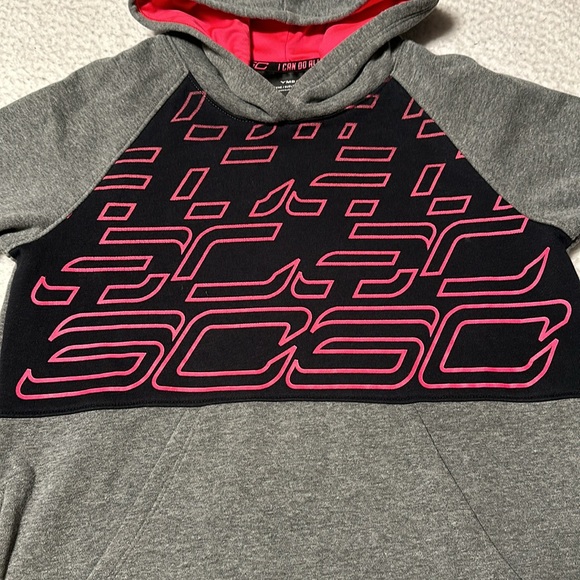 Under Armour Girls Steph Curry Black & Gray Hoodie, EUC, Size Medium - Picture 3 of 9